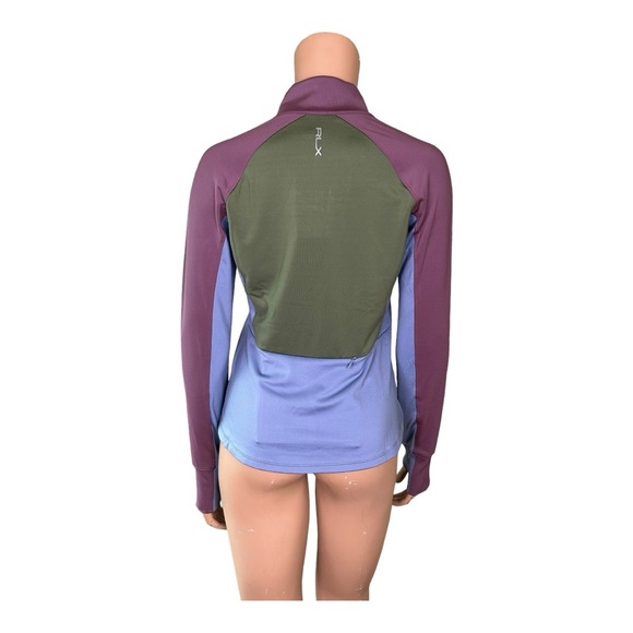 RLX Ralph Lauren - Color-Blocked Jersey Full-Zip Jacket - Green / Blue / Mauve - Picture 13 of 13